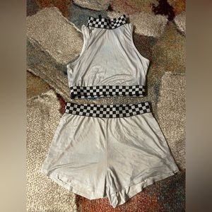 Dolls kill metallic checkered rave set, like new condition